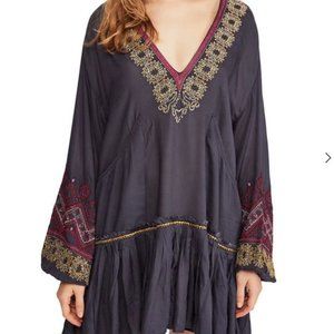free people embroidered v dress Andrea & Leo A1383 Long Formal Floral A Line Printed Prom Dress main image 1
